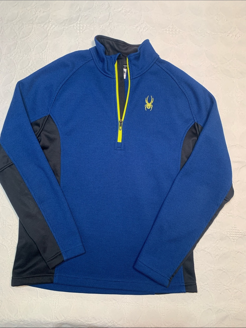 Spyder Men's Royal Blue Performance Quarter-Zip with Black Panels